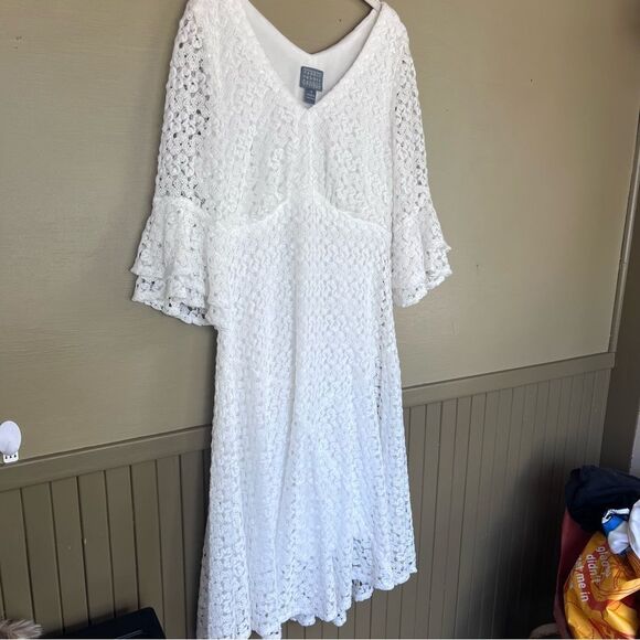 Rabbit Rabbit Rabbit White Crochet Overlay
Bell Sleeve Wedding Season Dress 12 - Picture 2 of 10